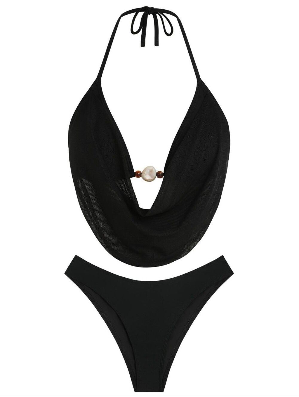 ZAFUL Women's Two Piece Bikini Halter Cowl Neck Swimsuit NEW Medium
